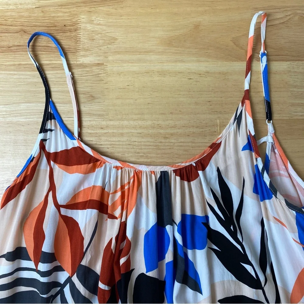 SEAFOLLY "In The Jungle" Multicoloured Floral Print Maxi Slip Dress Size XL 14 - Picture 8 of 12